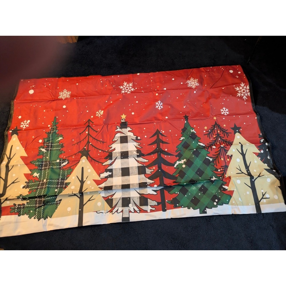 Christmas Outdoor TV Cover Red Buffalo Plaid Trees Snowflake Weatherproof 70-40